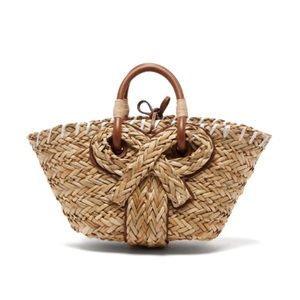 NWOT Anya Hindmarch Small Bow Seagrass Tote